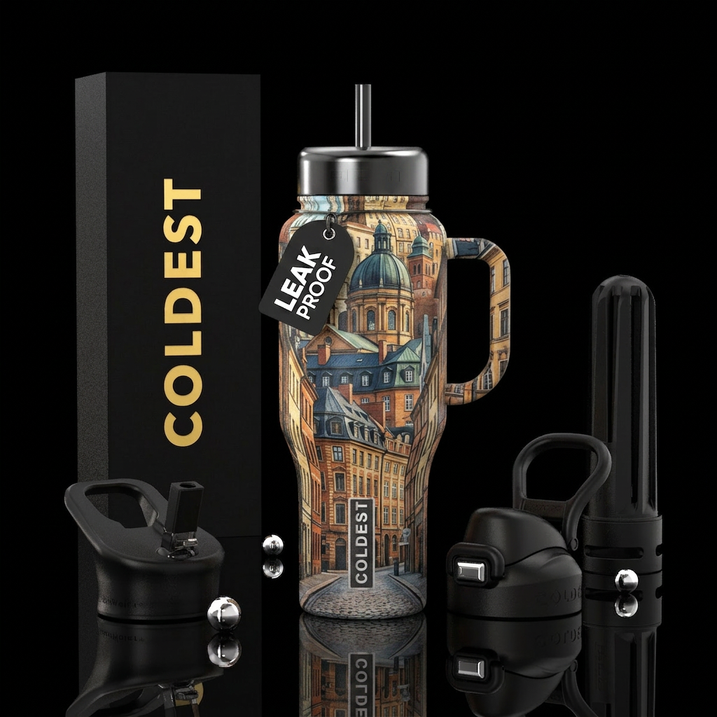 European architecture water bottle design