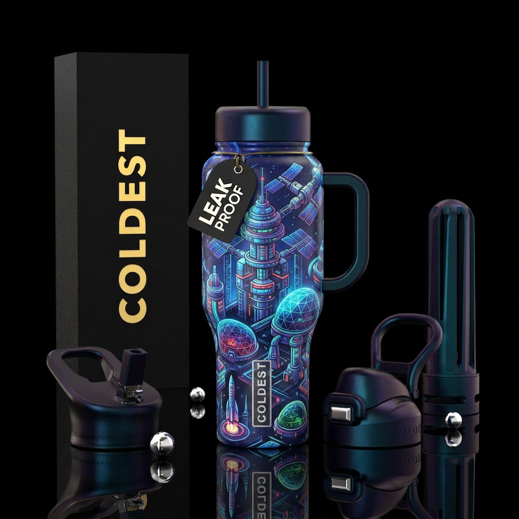 Space architecture water bottle design