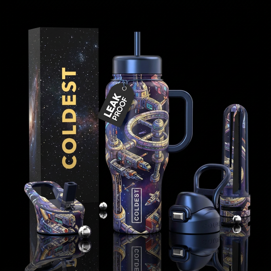 Space architecture water bottle design