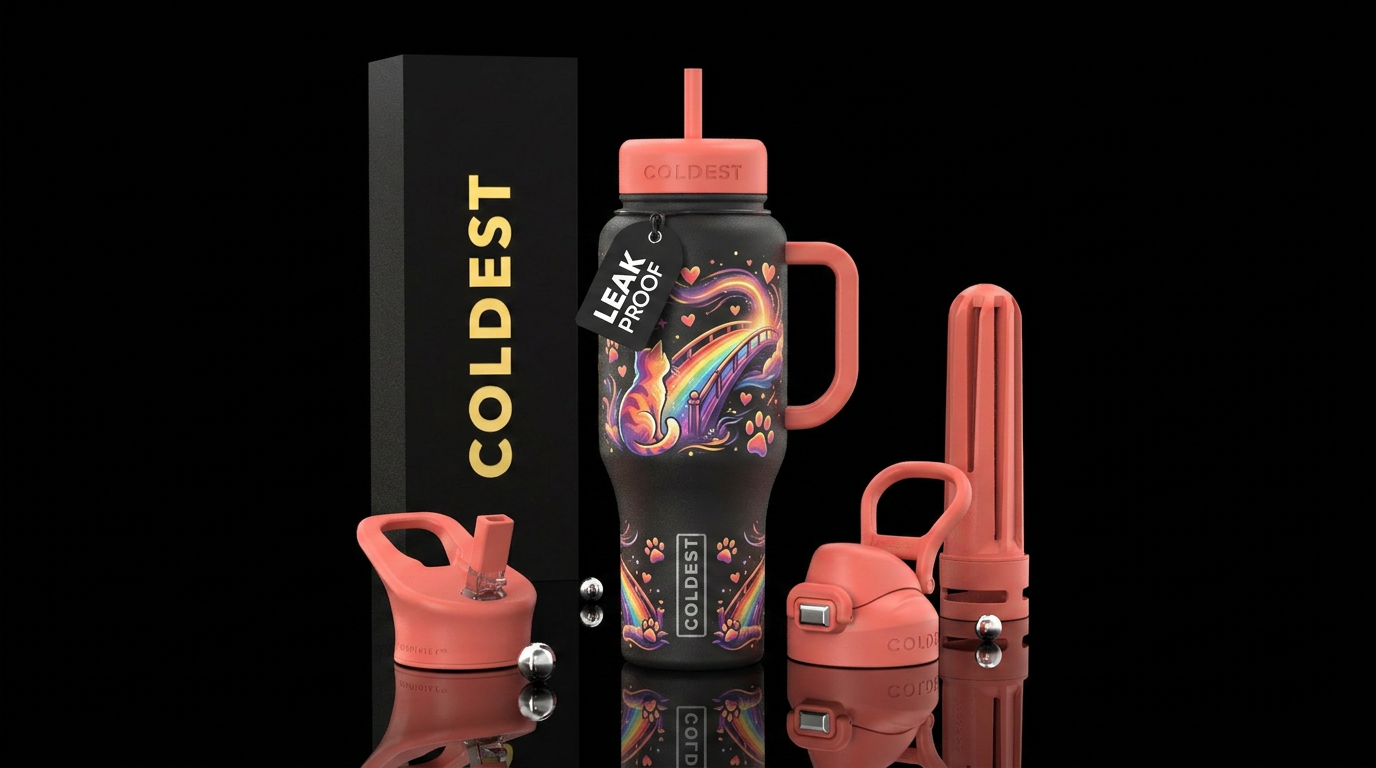 Rainbow bridge water bottle design