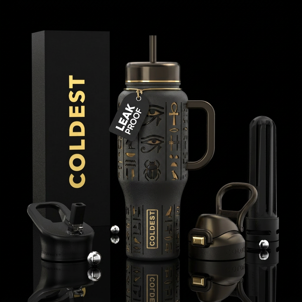 Egyptian Spell water bottle design