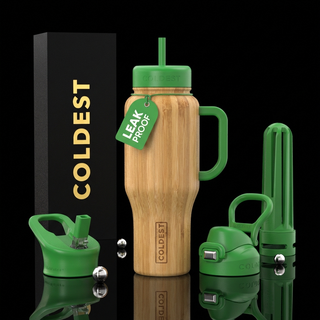 Bamboo wrapped bottle water bottle design
