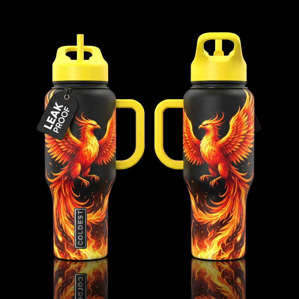I will always rise water bottle design
