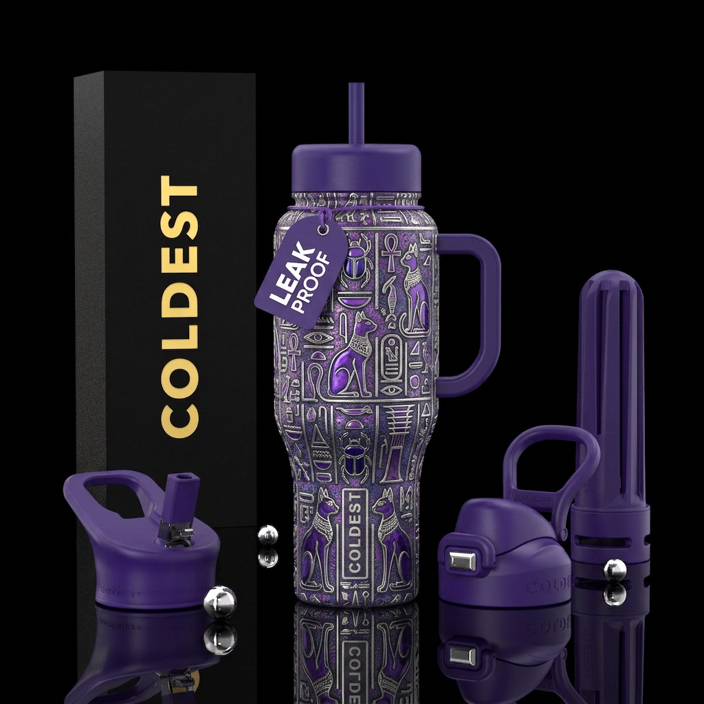 Royal cats of Ancient times water bottle design