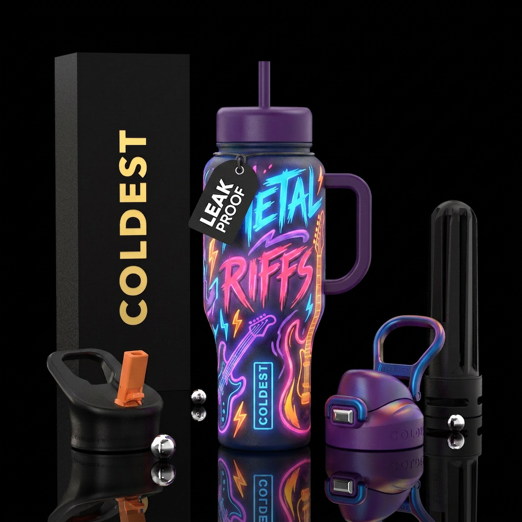 Rock music, 80s rock bands, 80s music, 80s vibe, 8... water bottle design