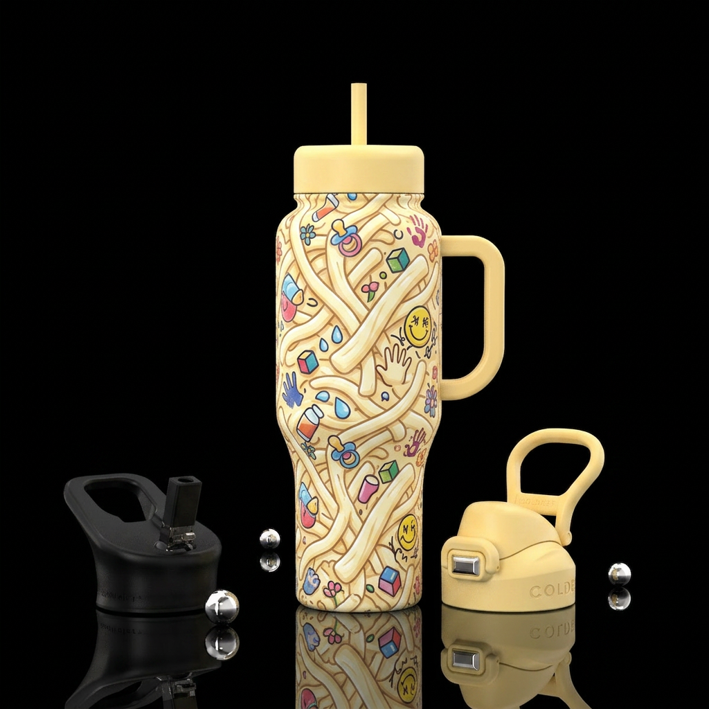 String cheese, mom life, choas and beauty of life ... water bottle design