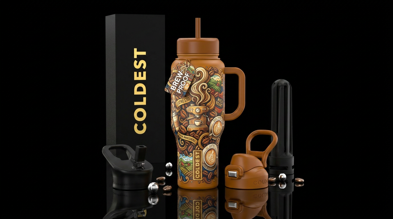 Coffee lover water bottle design