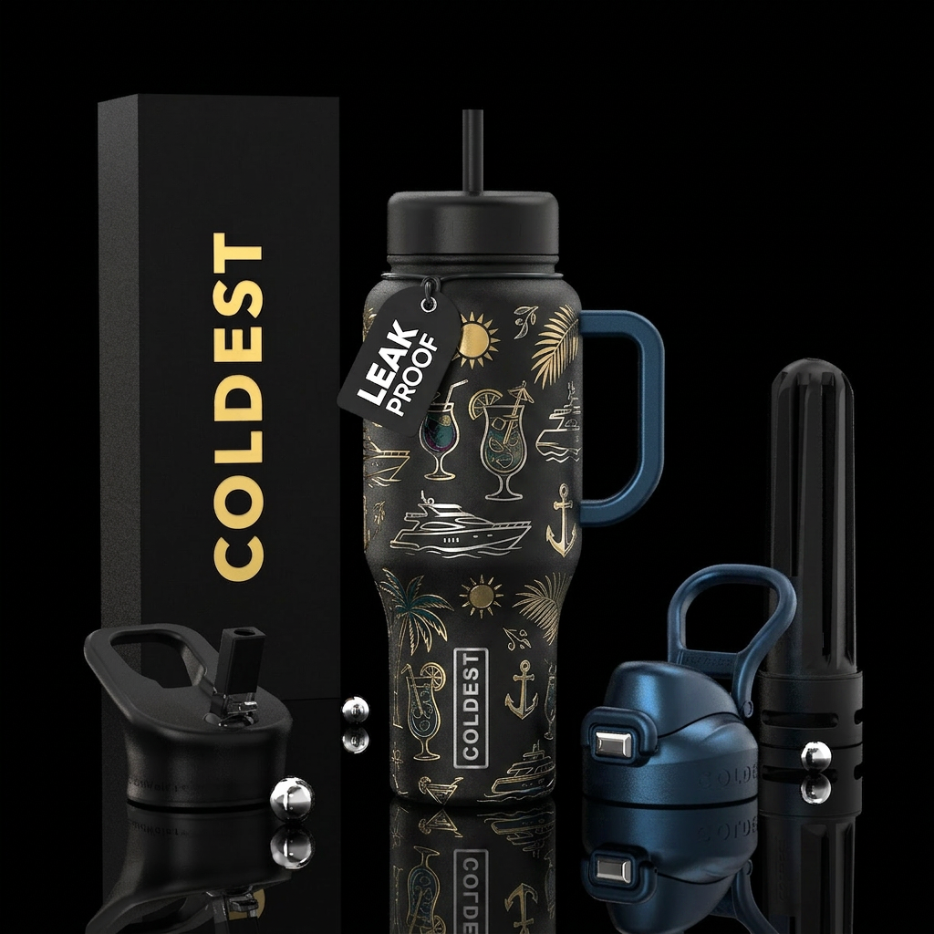 Booze cruise water bottle design