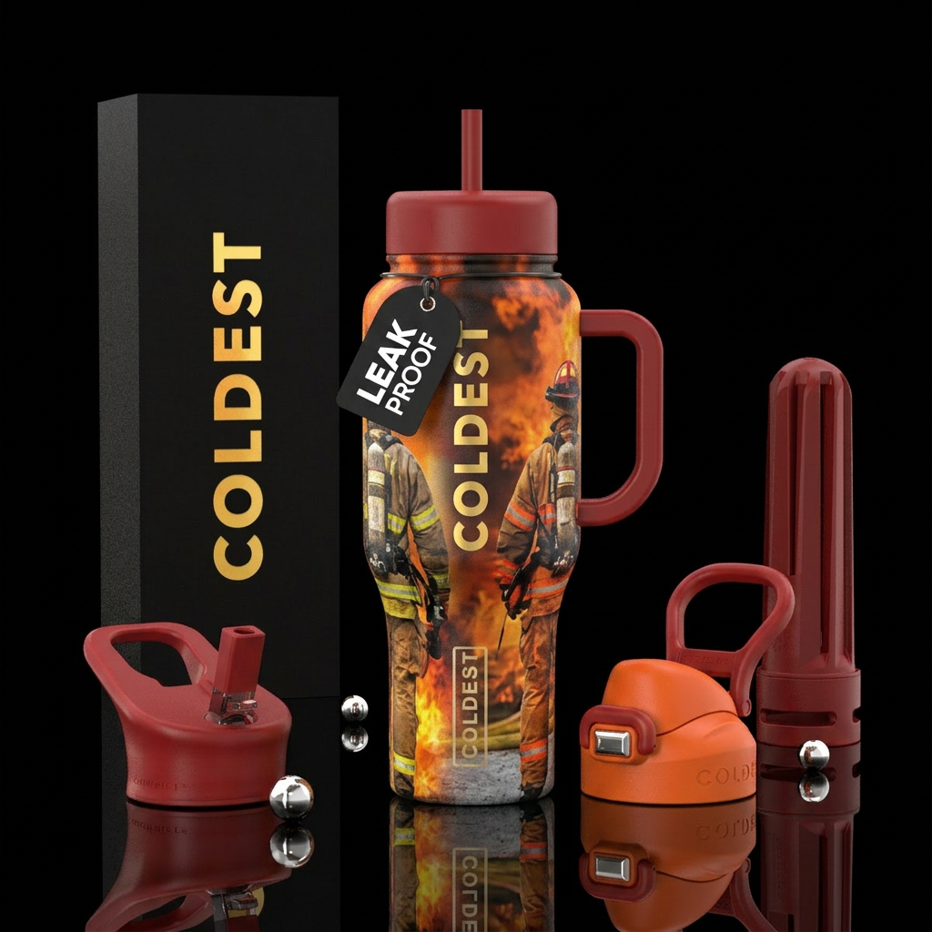 Firefighter water bottle design