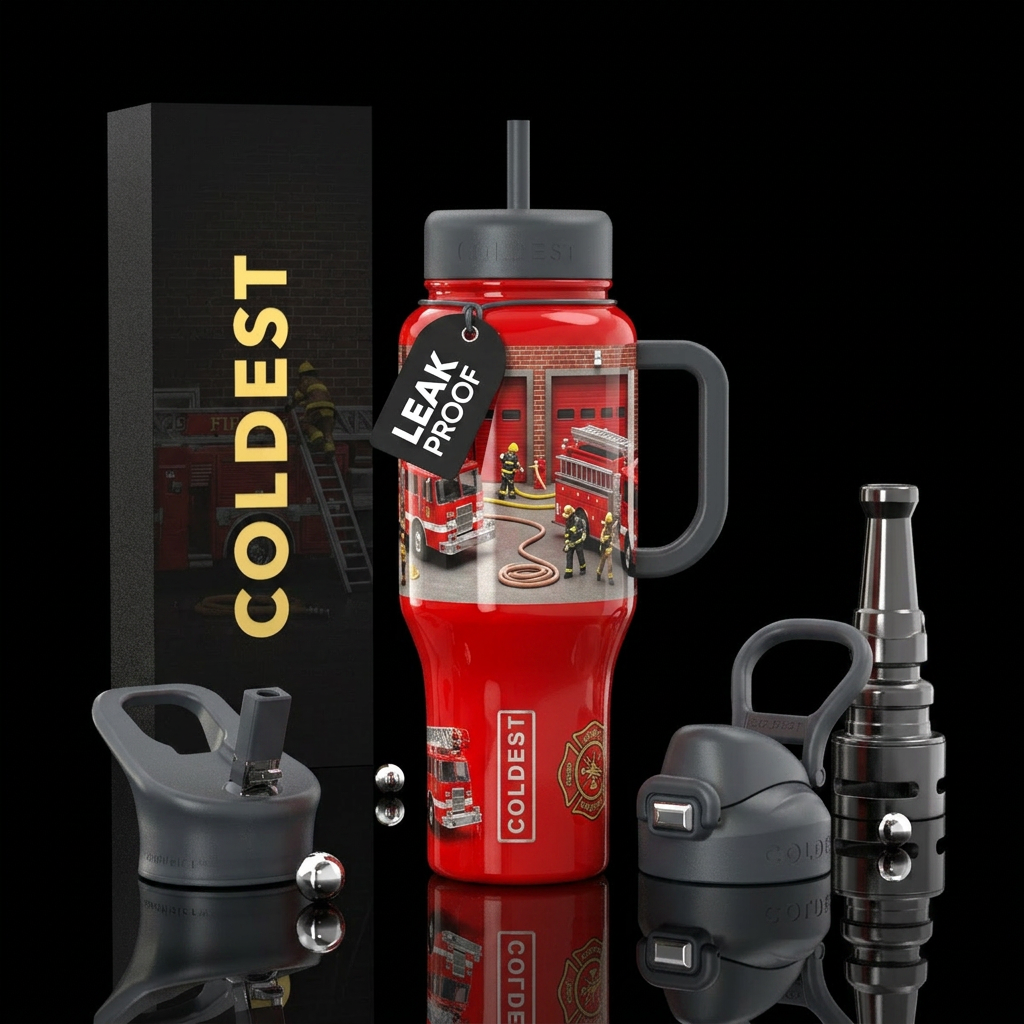 Firetruck water bottle design