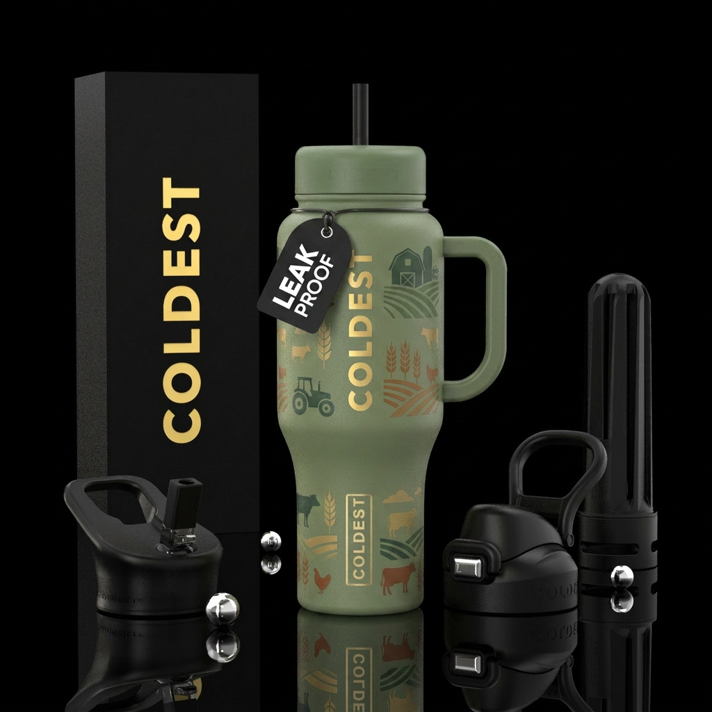 Farming life water bottle design