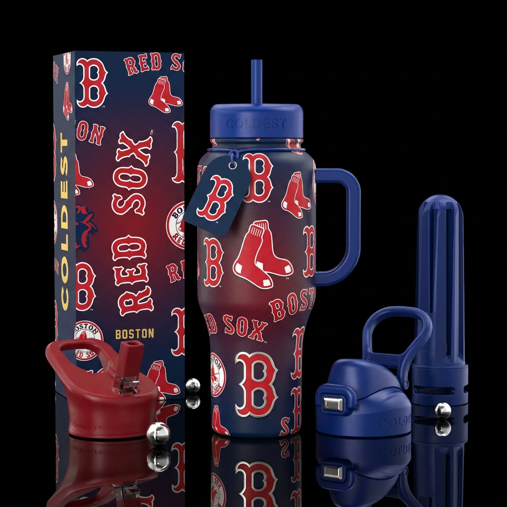 Boston red sox water bottle design