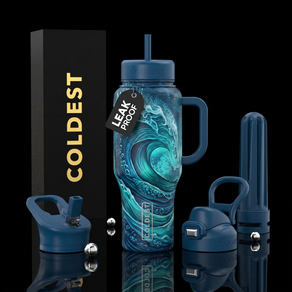 Ovean Waves elixir water bottle design
