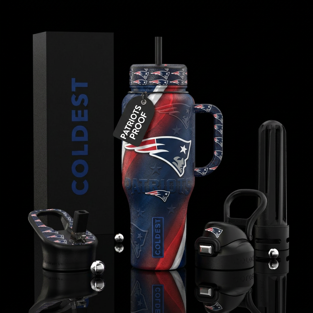 Patriots water bottle design