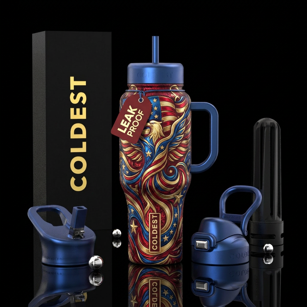 Patriotic elixir water bottle design