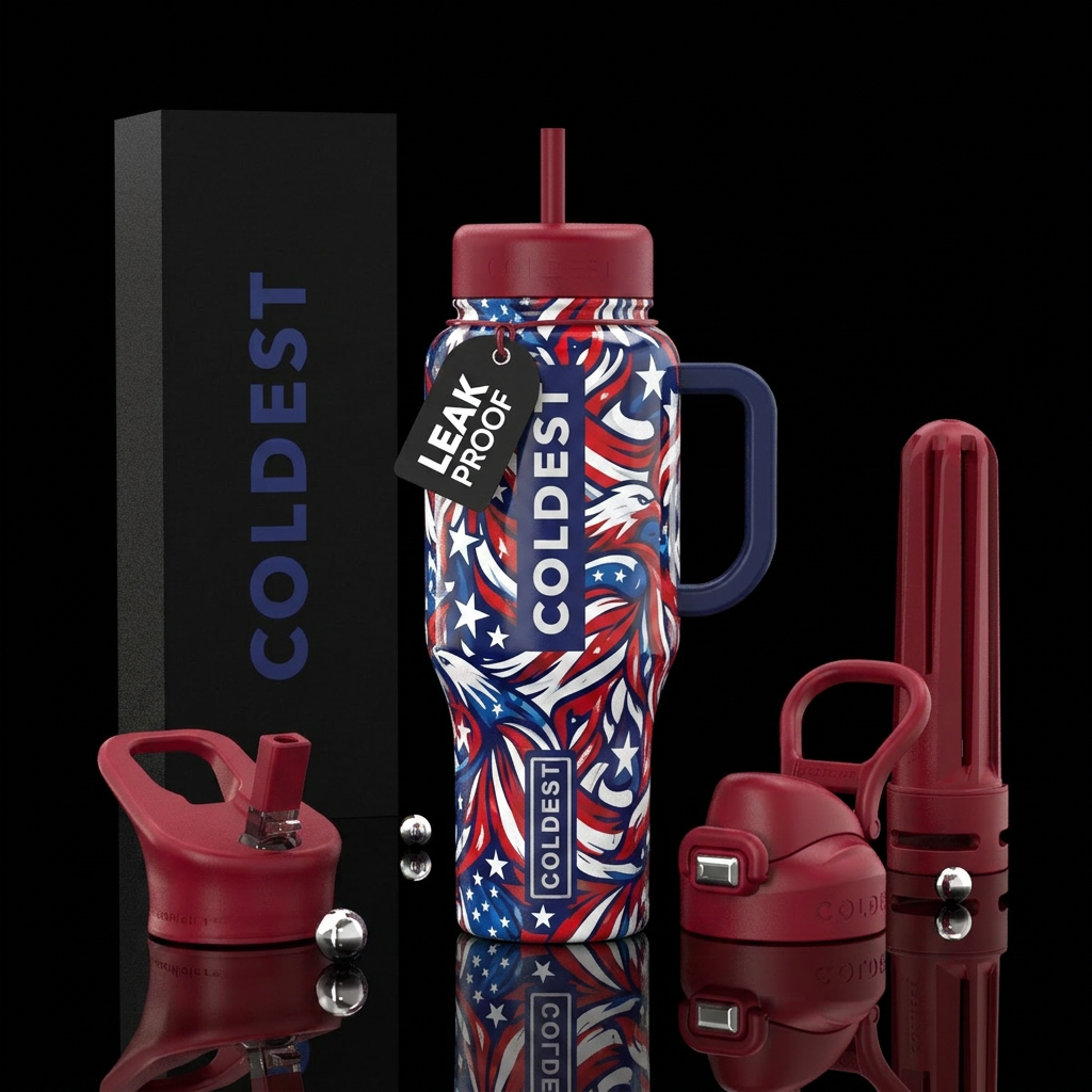 Patriotic elixir water bottle design