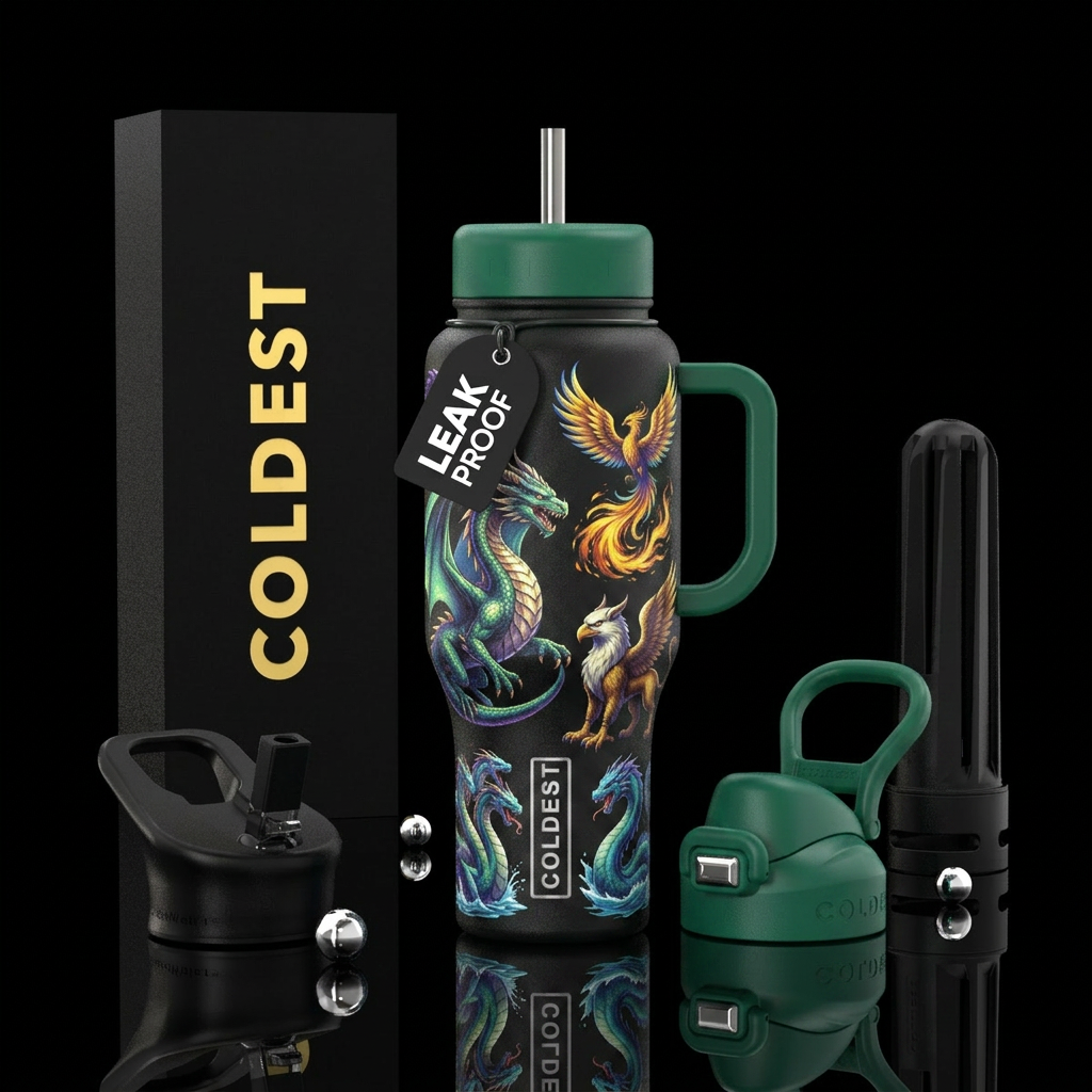 Mythical creatures water bottle design
