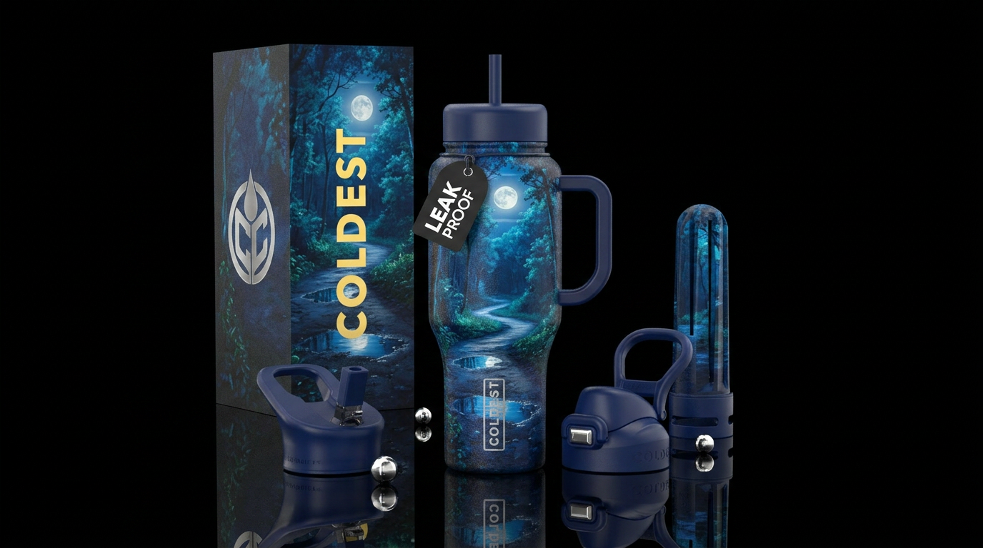 Moonlit stroll water bottle design