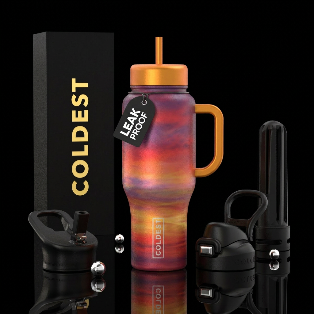 Sunset glow water bottle design