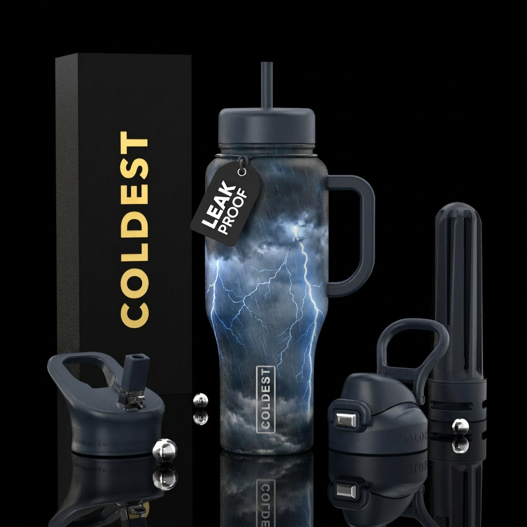Summertime thunderstorm water bottle design