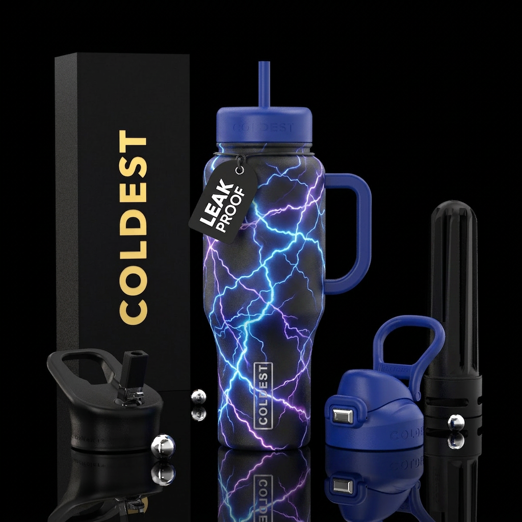Lightning strikes water bottle design