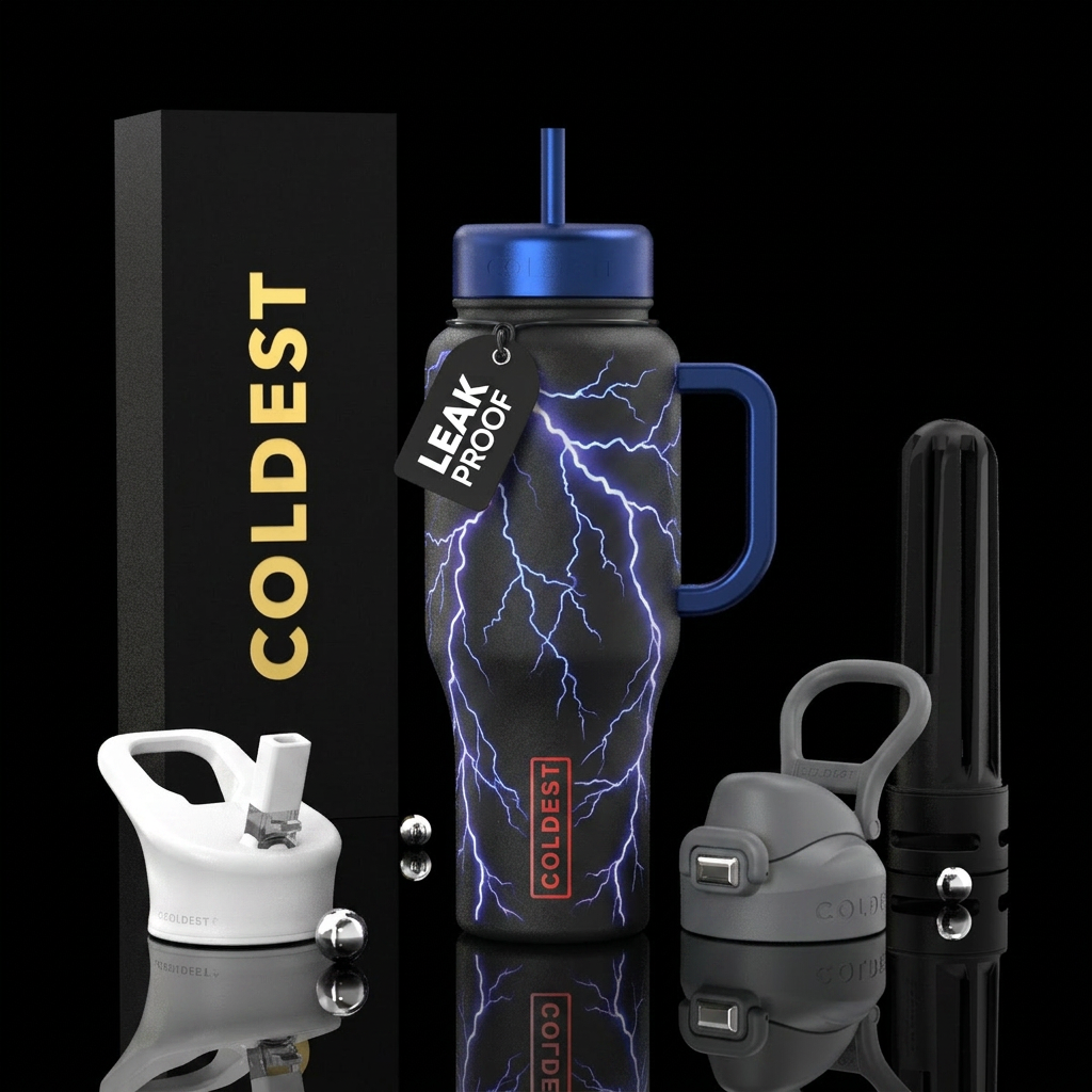 Lightning strikes water bottle design