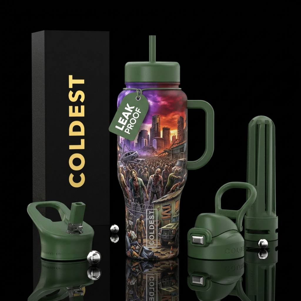Zombie apocalypse water bottle design