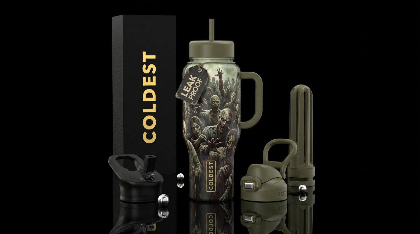 Zombie apocalypse water bottle design
