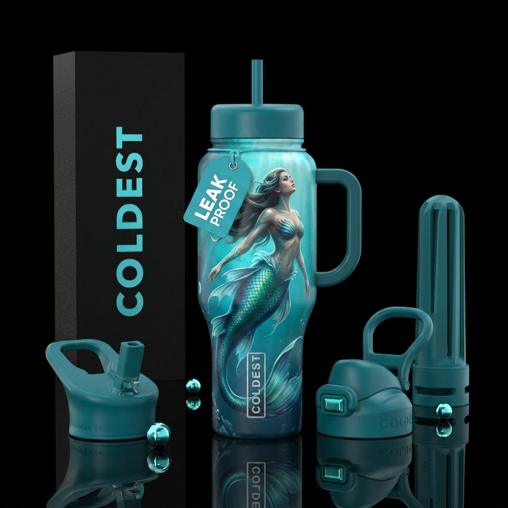 Mermaid water bottle design