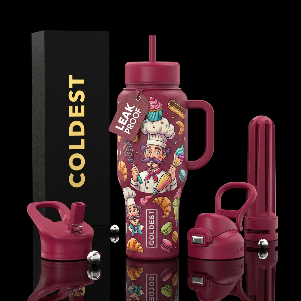 Eccentric baker water bottle design