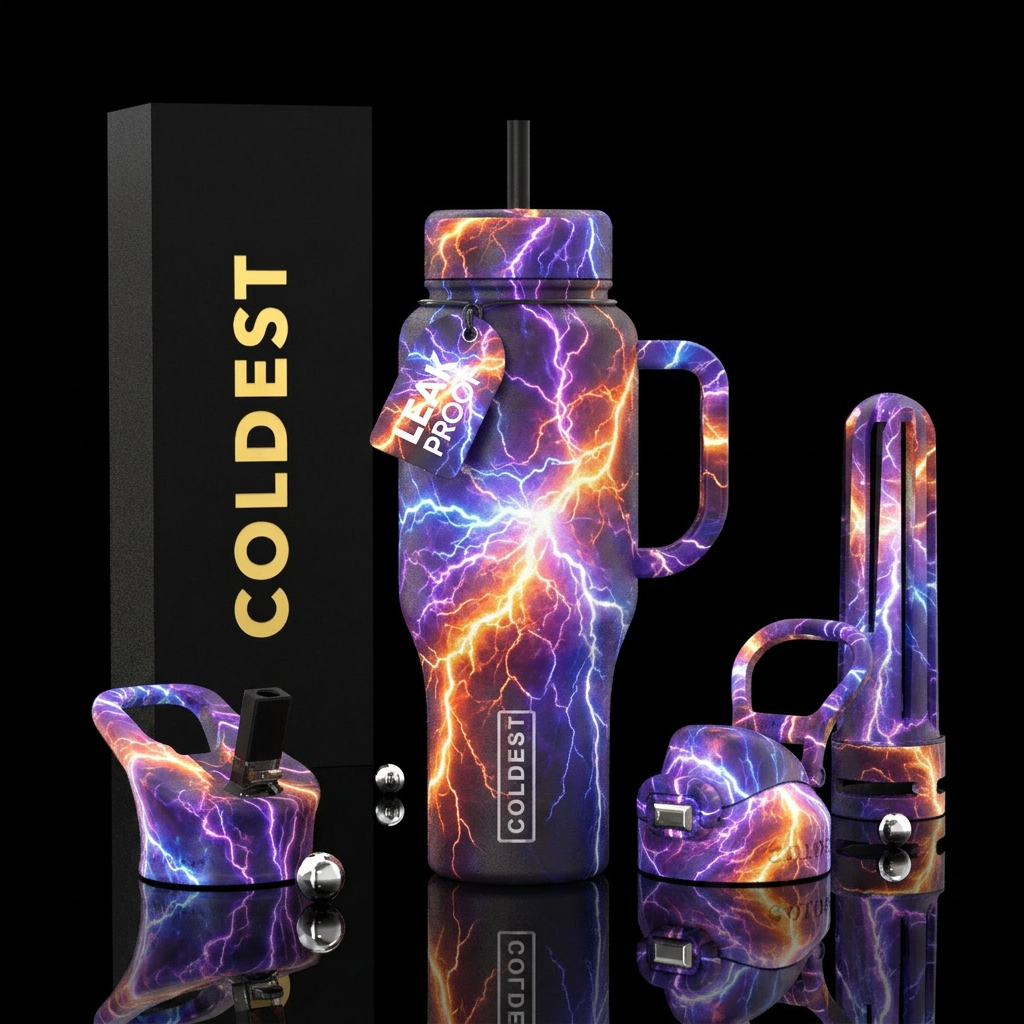Heat lightning water bottle design