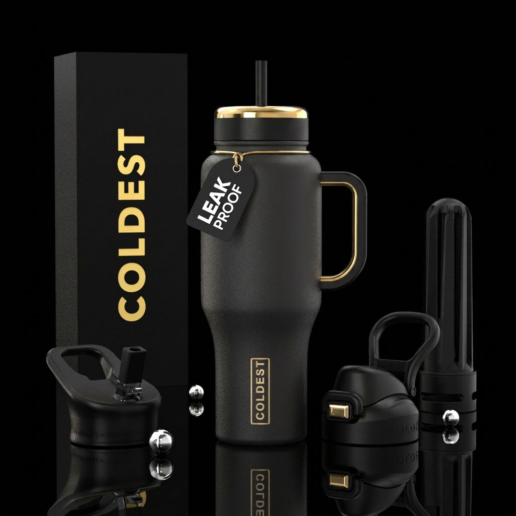A bit of gold water bottle design