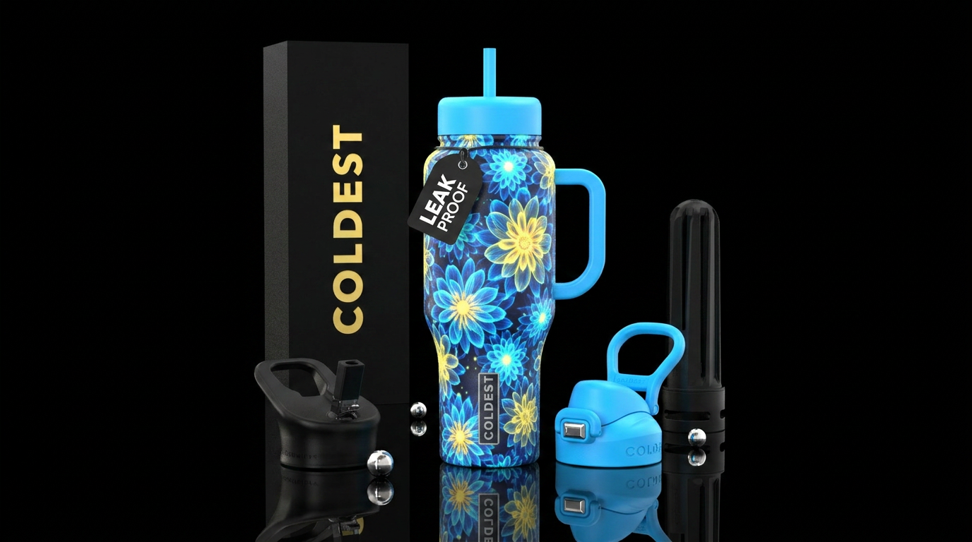 Explosive glowie flowers water bottle design