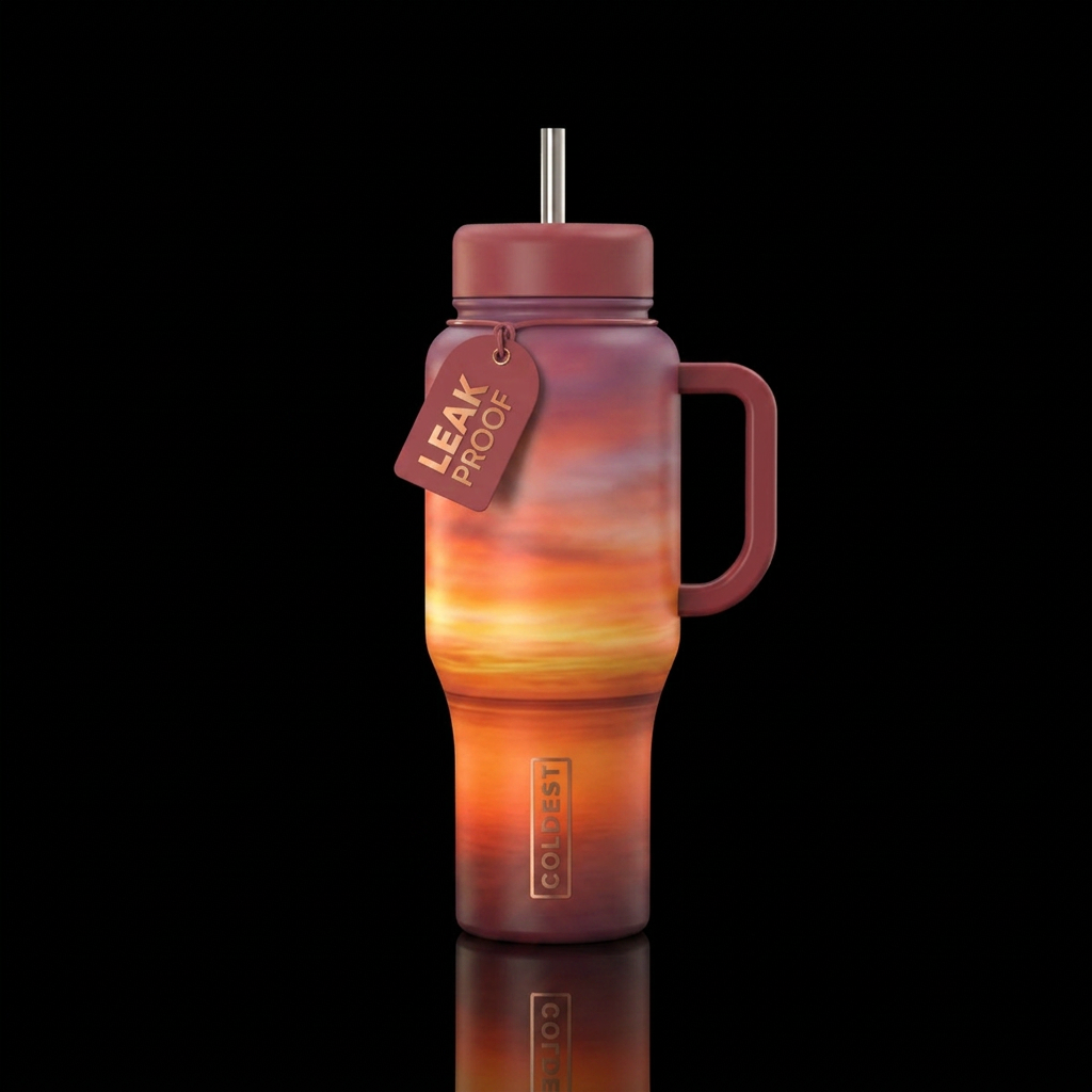 Bahama sunrise water bottle design