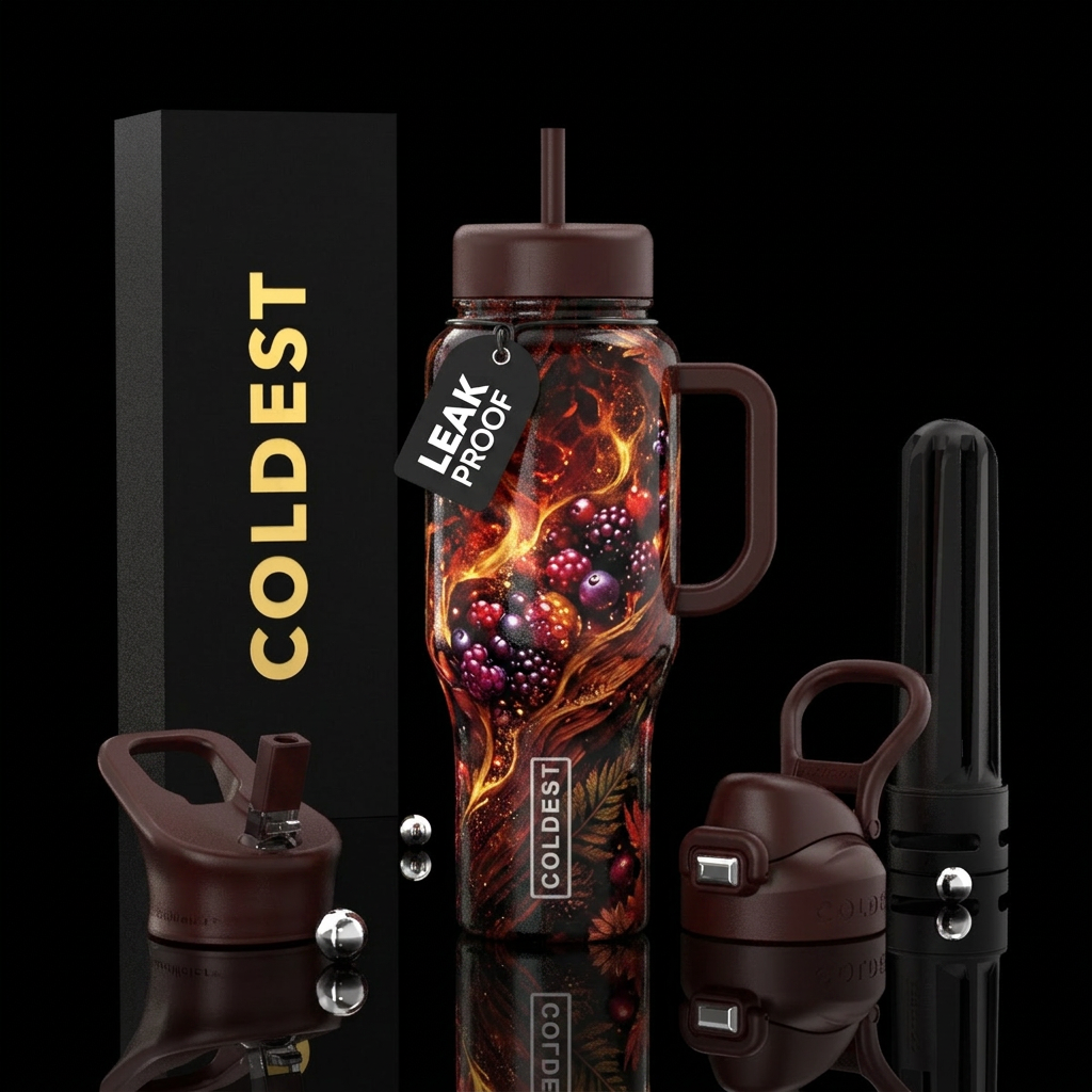 glowie, berries, redwood, sparkly, firery, darknes... water bottle design