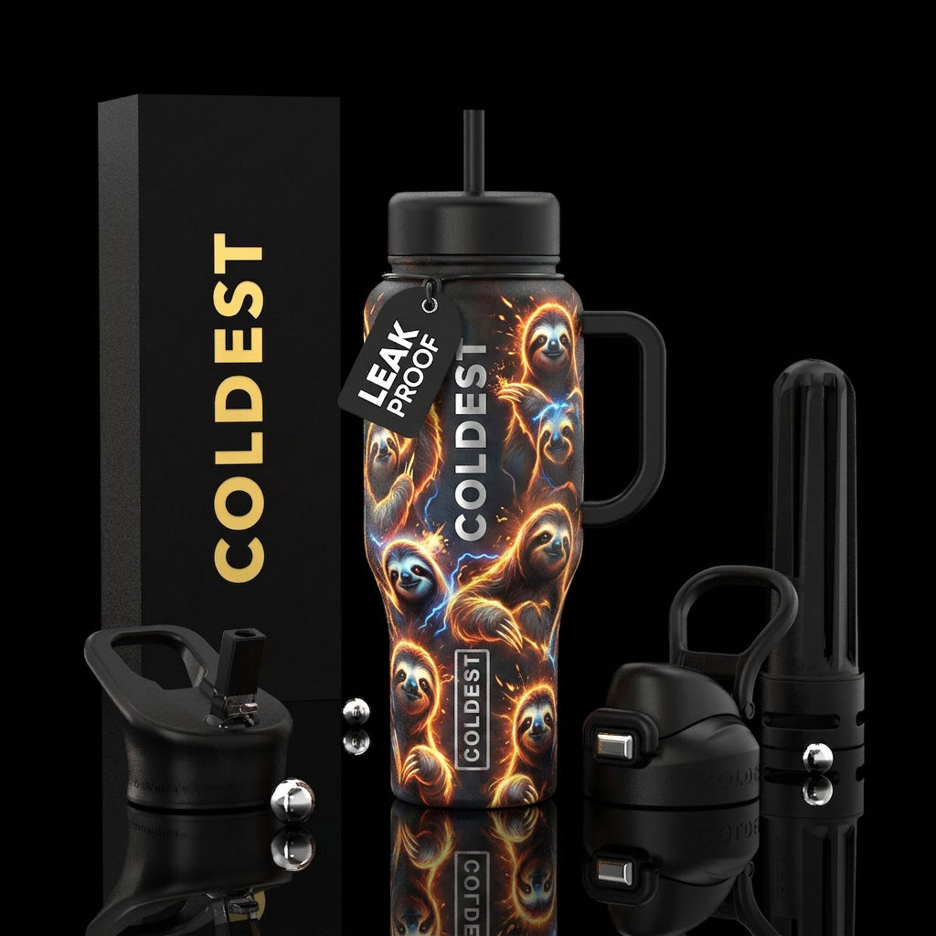 glowie, electric, firery, explosive realistic slot... water bottle design
