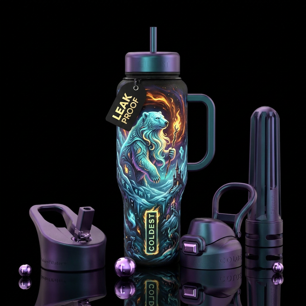 mythical, darkness, wizard, haunted, firery, whims... water bottle design