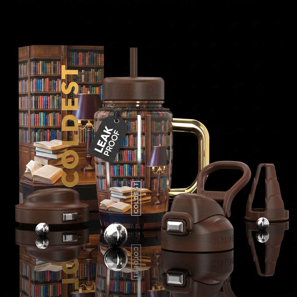 The Librarian water bottle design