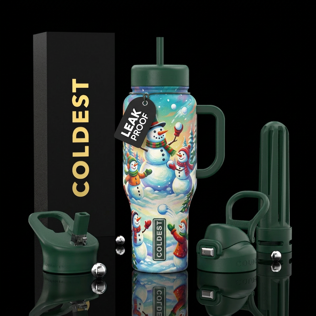 Snow days water bottle design