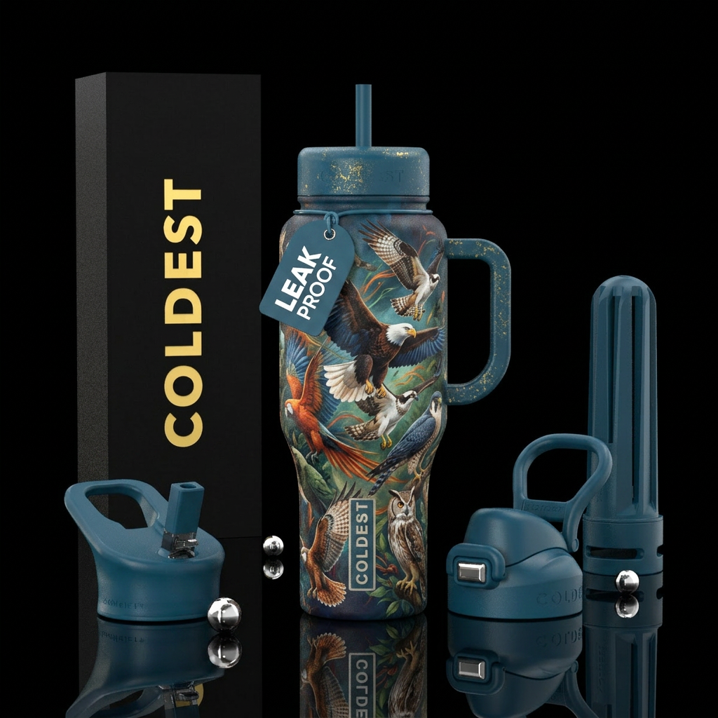 Birds of prey water bottle design