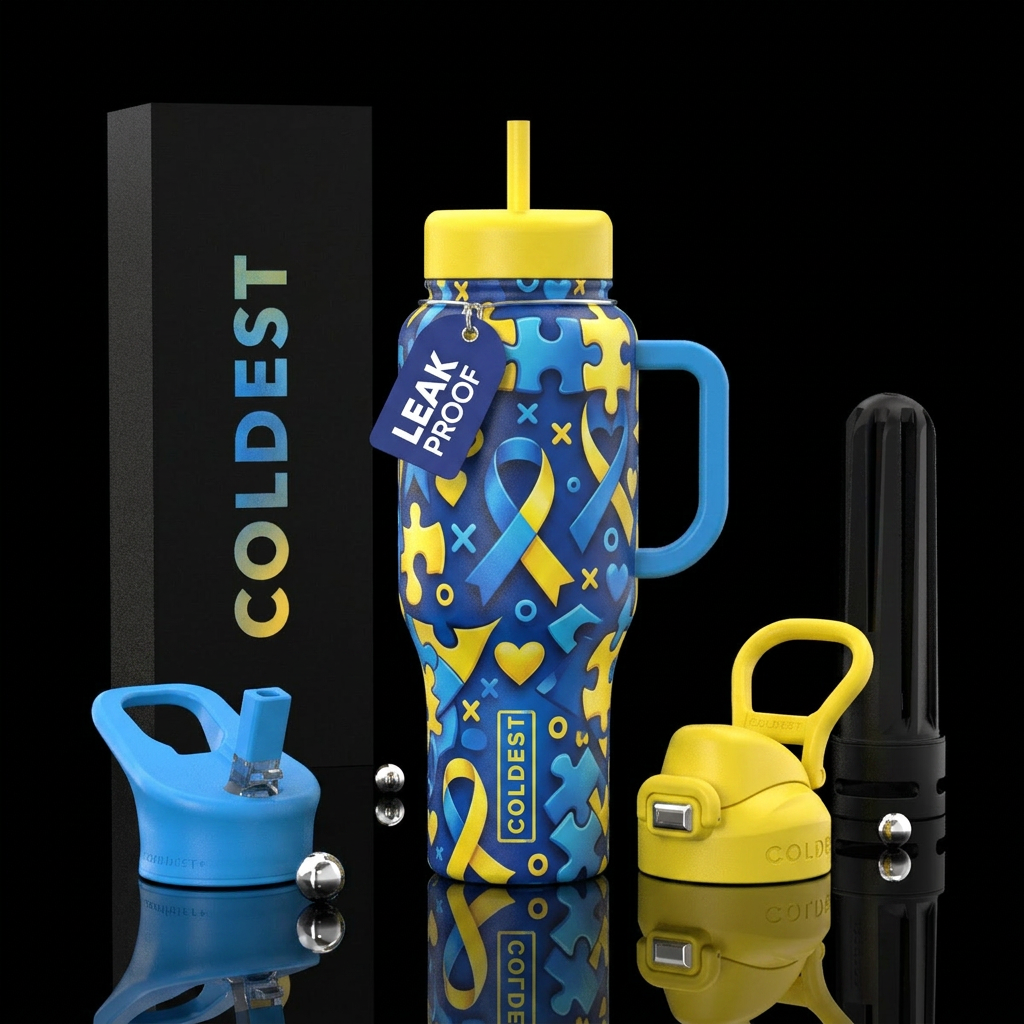 Down’s syndrome awareness water bottle design