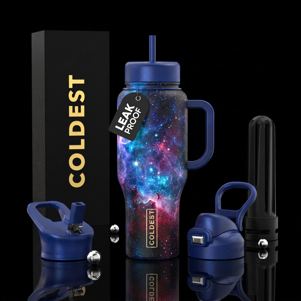 Glowie Nebulae water bottle design