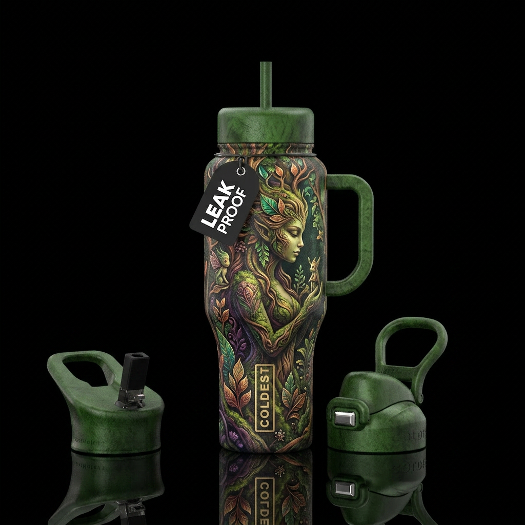 Wood nymph water bottle design