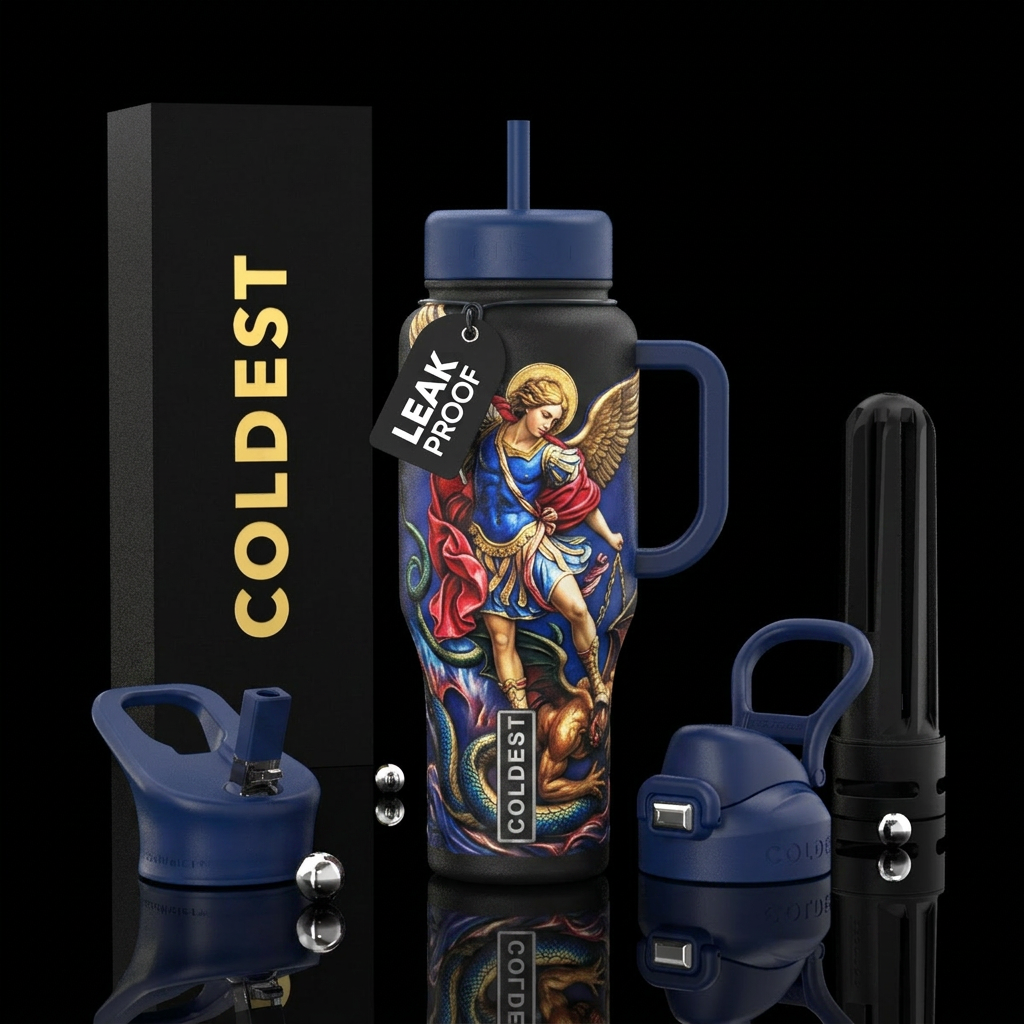 Archangel Michael water bottle design