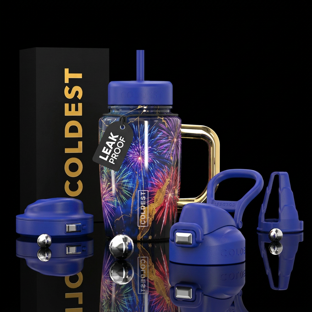 Fireworks water bottle design