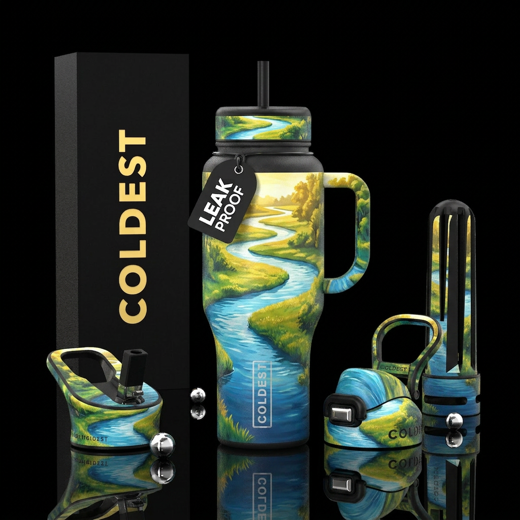 Lazy river water bottle design