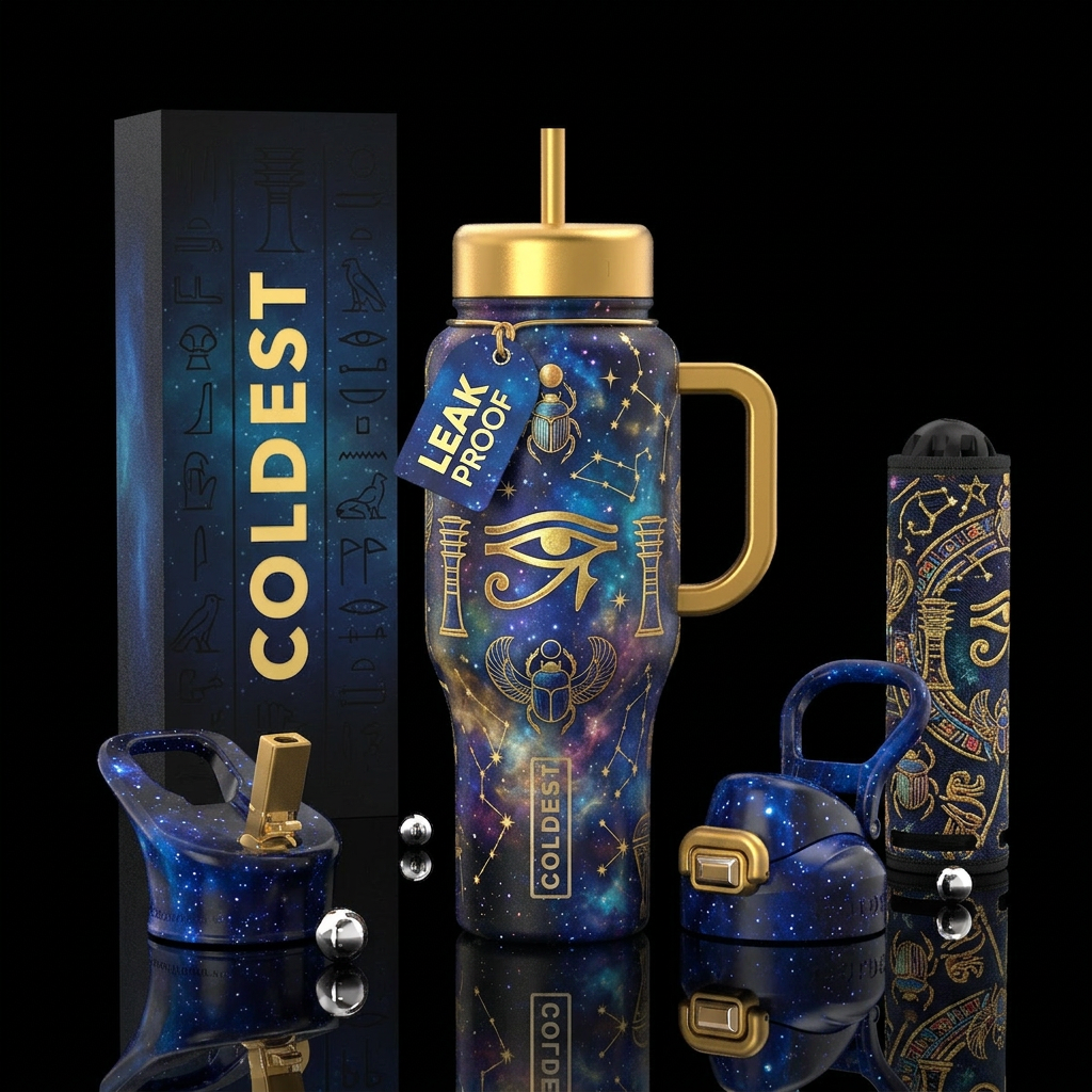 Celestial Egyptian water bottle design