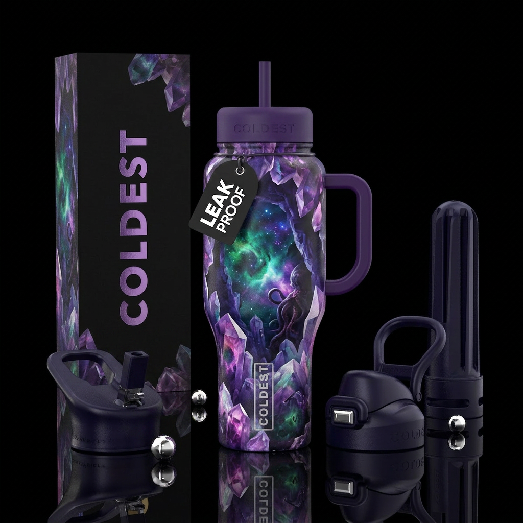 Fantasy crystals water bottle design