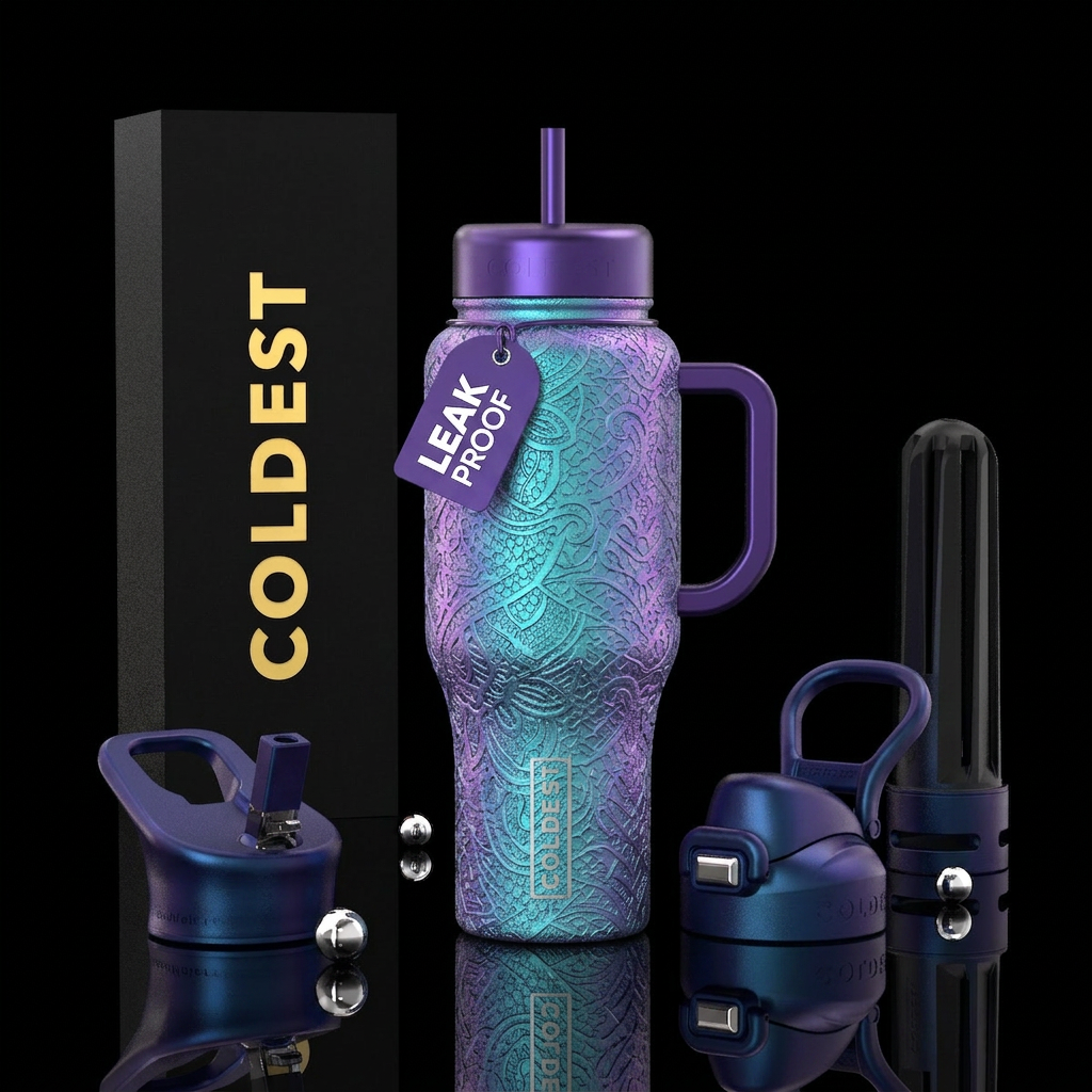 Playful lace water bottle design