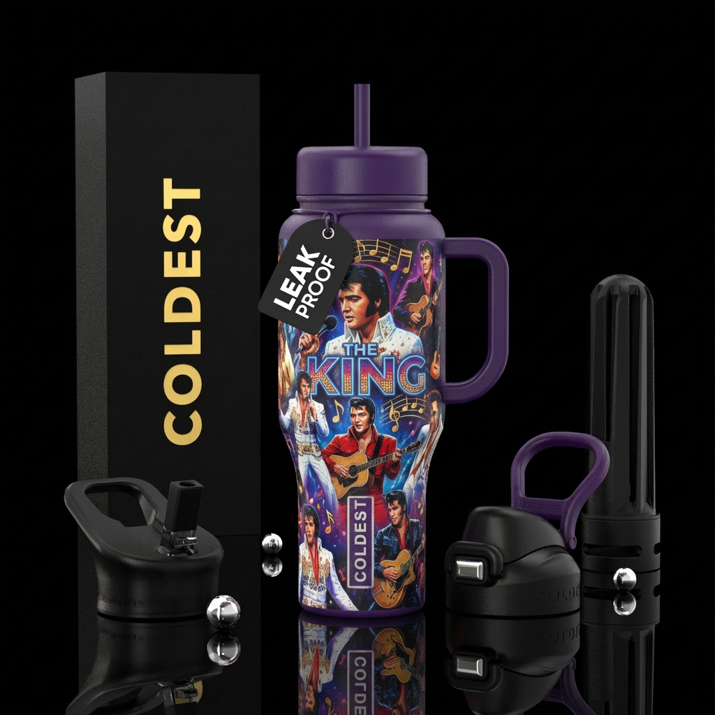 Elvis presley water bottle design